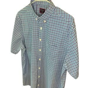 ✨UNTUCKit Large Blue Gingham Short Sleeve Button-Down Shirt✨